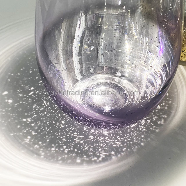 Unique egg shaped electroplating dream star sky glass juice drink colored cups