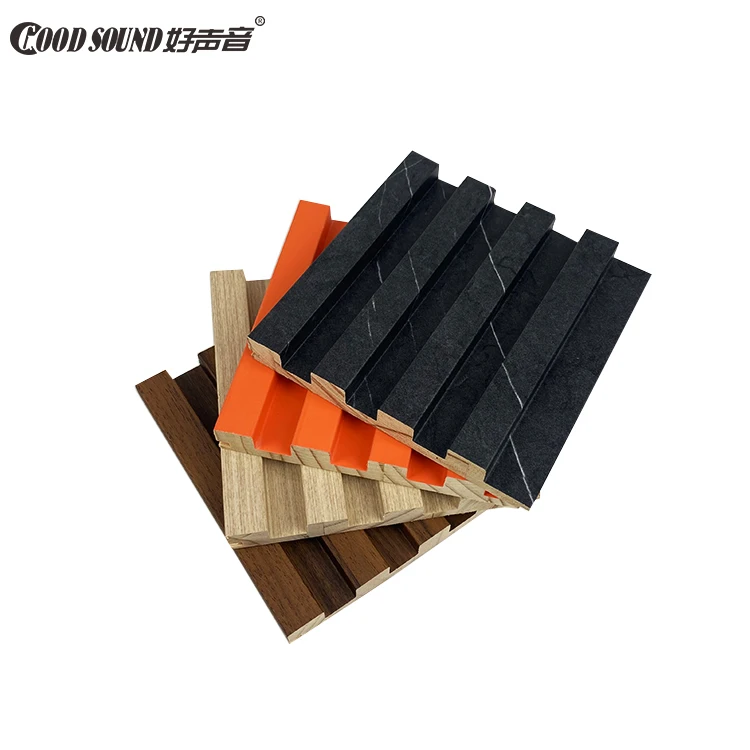GoodSound Grille Fluted Solid Wood Pvc Coating Home Decor Interior Office china wholesale interior wall cladding panels