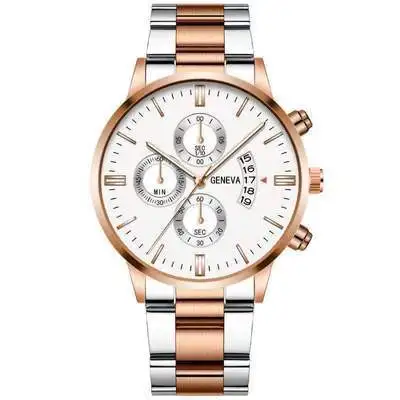 Factory Direct Sale Novelty Classic Clock Custom Logo Multifunction Chronograph men Quartz Watch Stainless Steel Band 37