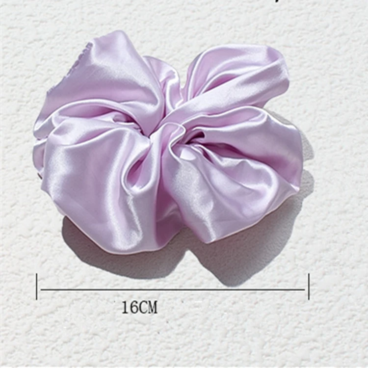 Large 16CM Many colors plain satin large XXL scrunchies ponytail rubber band women