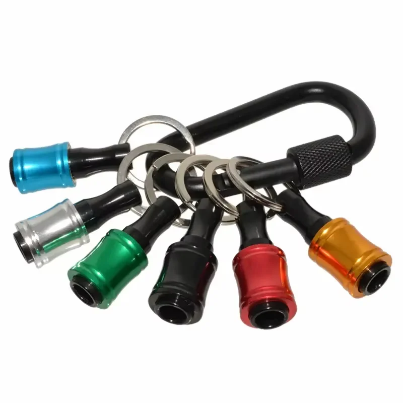 024 New Durable 1/4 Inch Hex Shank Keychain Extension Screwdriver Bits Holder Socket Adapter Drill Bit Fast Change Bit Holder