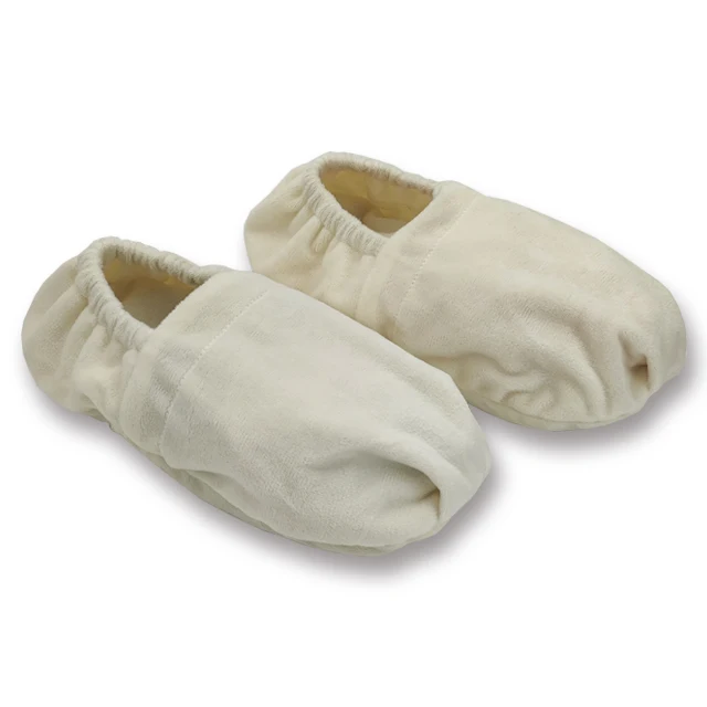 Hot sale elastic soft plush slippers with removable heat bag tourmaline microwave heat pack