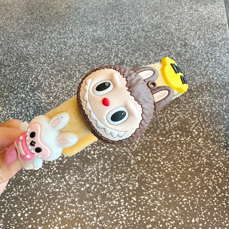 JM  Bunny Labubu pink Plush Hair Claw Shark Clip Cute Sheep Hair Clips Women Hairgrip Autumn Winter Cartoon Hair Accessories
