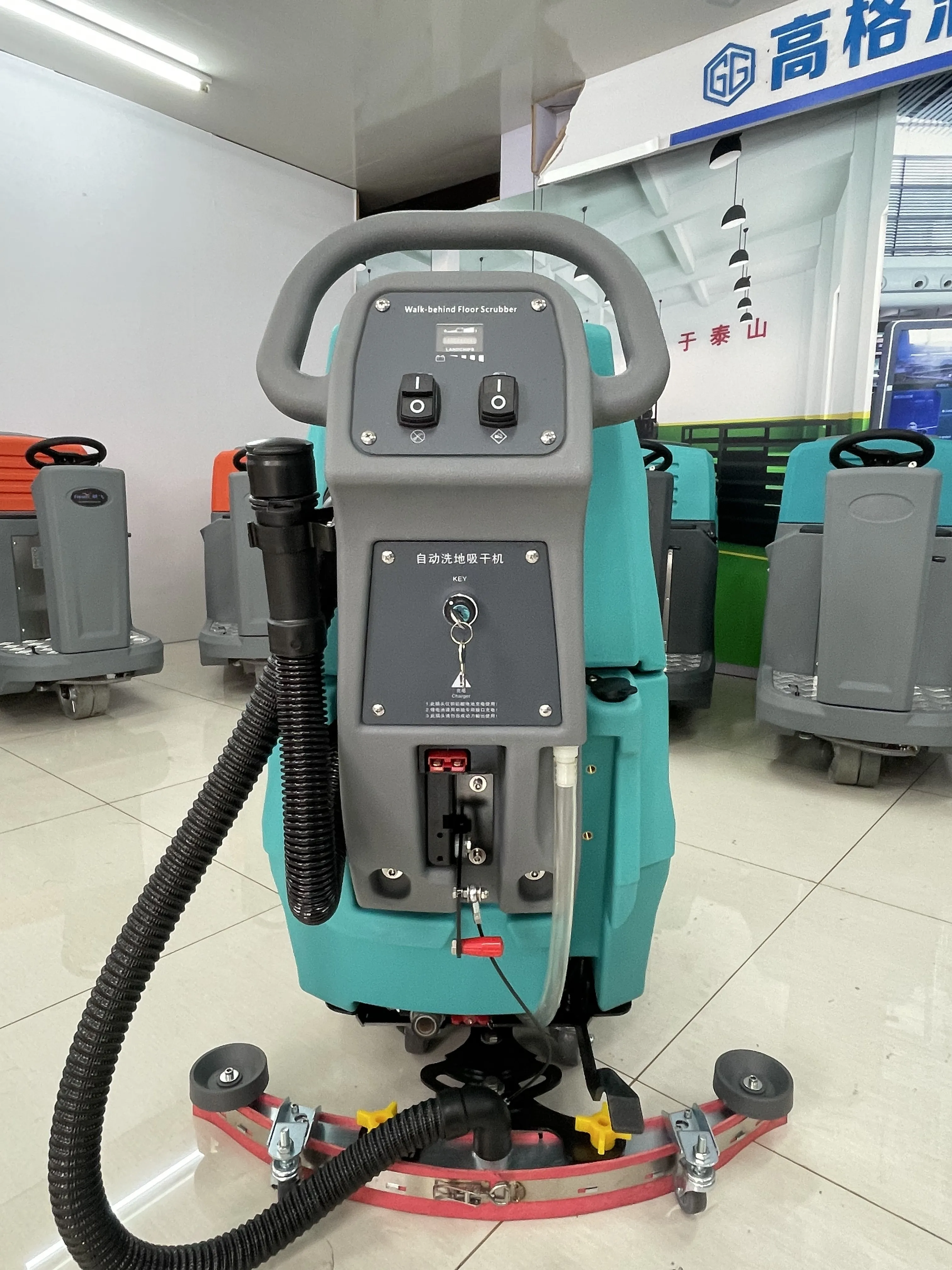 manual hospital floor cleaning equipment scrubber surface cleaning Scrubber Cleaning Push-behind Compact Floor Scrubber