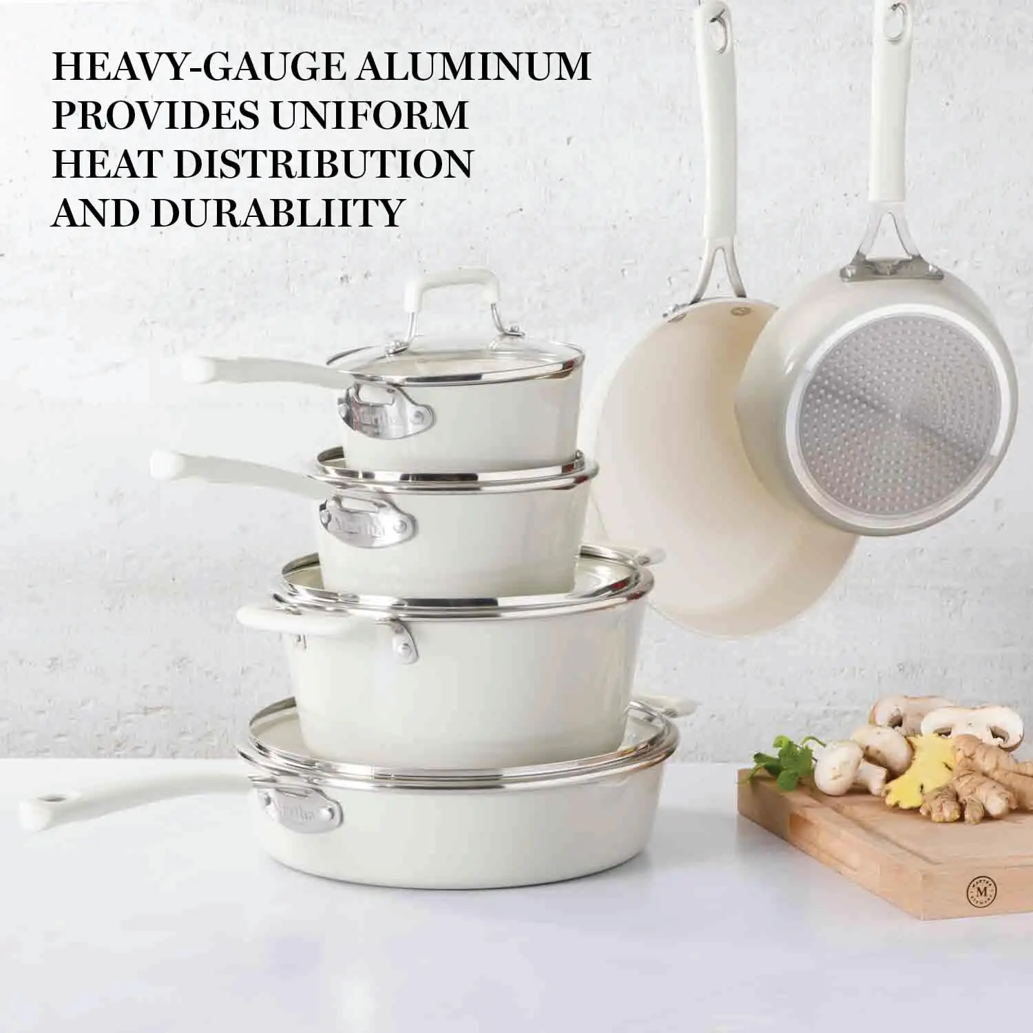 OEM Classic Press Aluminium Kitchen CERAMIC NON STICK Coating Casserole Induction Bottom Soup Stock Cooking Pot With Custom Logo