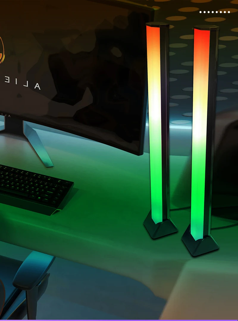 RGB Light Bar for Desk Gaming Setup USB Powered Keyboard Light Color Change Modes LED Ambient Lights for Computer