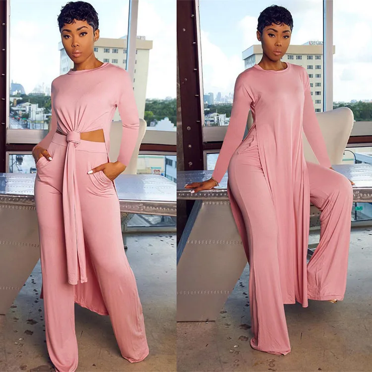 
LF-491 2021 Plus Size Womens Clothing 2 Piece Fall Clothes Winter Long Sleeve Pants Outfits Two Piece Set Women Clothing 