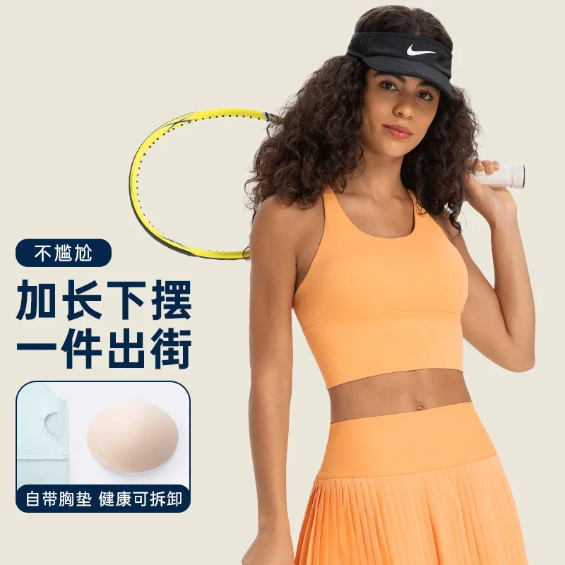 Gym Active Wear Manufacturers Custom Logo High Support Racerback Yoga Tank Tops Fitness Long line  Athletic  Womens Sport Bra