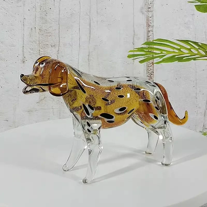 birthday gift glass crafts statue handmade murano glass crafts origin Zibo zodiac dog home living room decoration Dog figurine