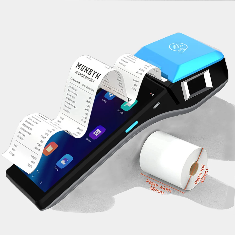 4G/3G/2G WLAN Bluetooth VPN NFC Android Touch Screen POS Terminal With Built In Battery Z500C