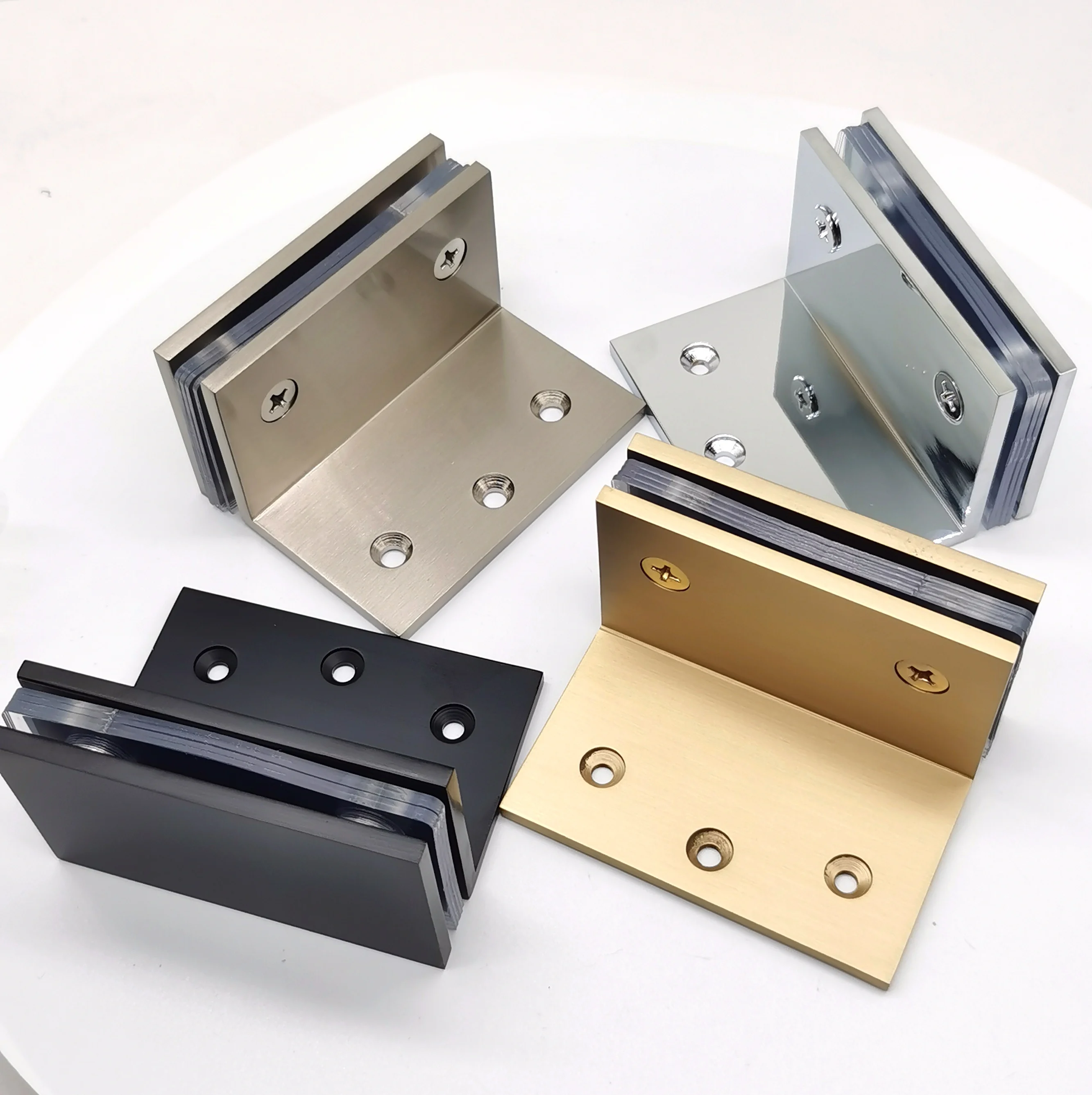 GE90S Series Square corner Solid Brass Chrome, Brush Nickel, Matte Black, Satin Brass Geneva Wall Mount Bracket