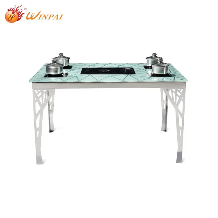 Коммерческий квадратный гриль для барбекю с горячей кастрюлей, стол для электрического барбекю, корейский стол для гриля