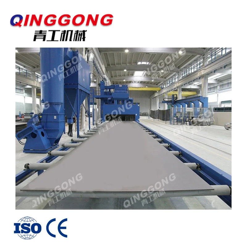 Auto part cleaning machine abrator rust remove steel plate shot blasting machine