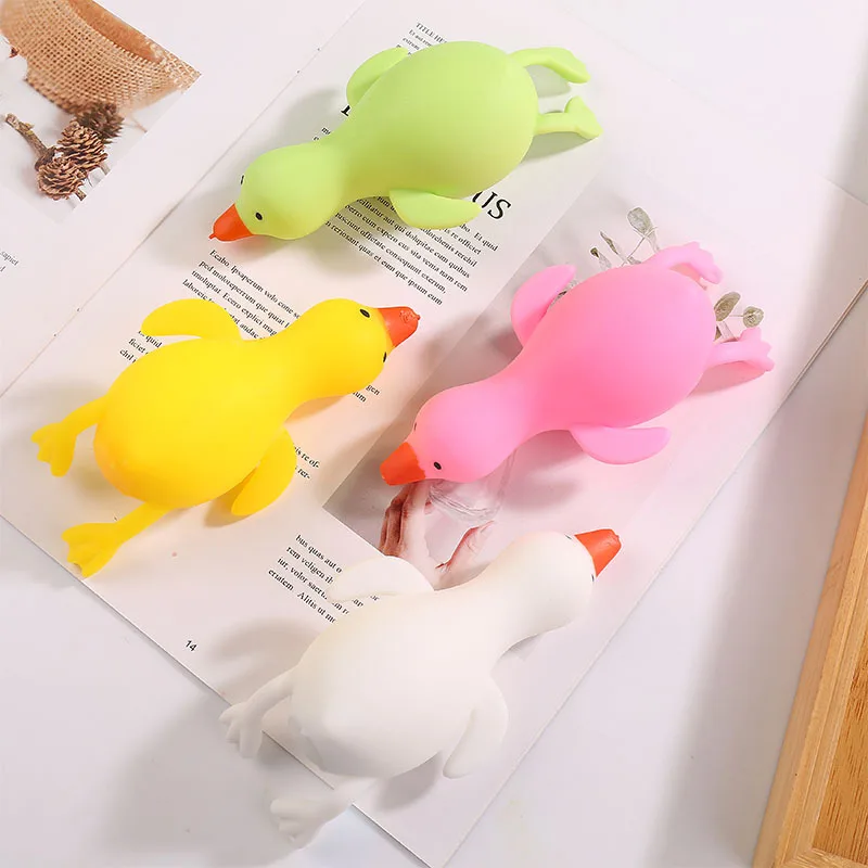 Cheap Factory Anti-Stress Powder Filled Cute Goose Shaped Toy Slow Rising Squeeze Fidget Toys for Kids Adults
