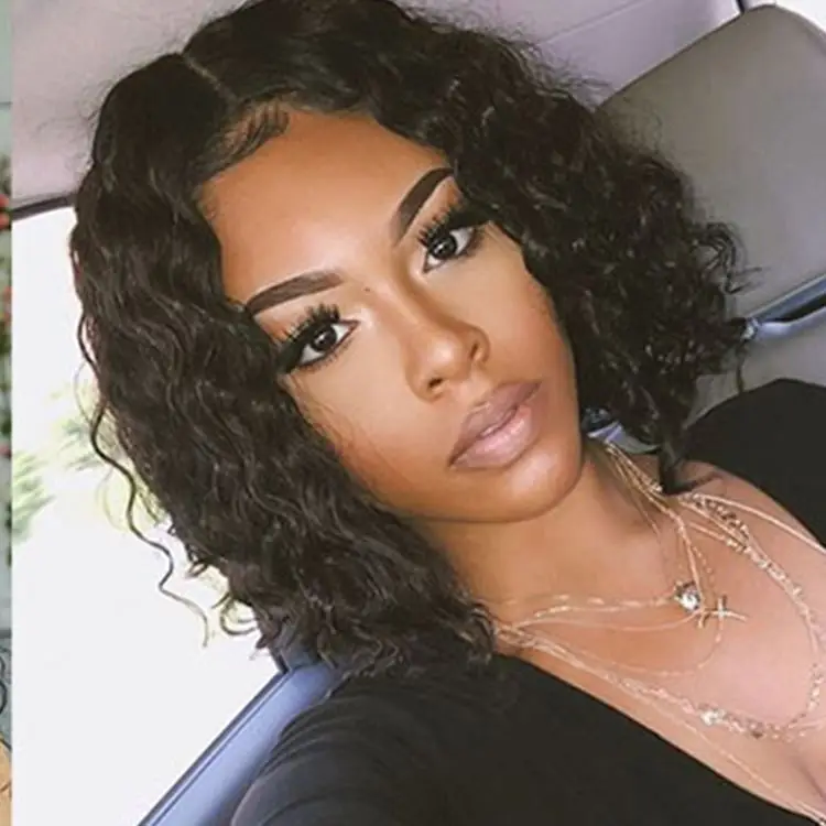 
100% Human Hair lace human hair wigs Vendor Pre Plucked 10a Grade Brazilian Bob Straight 13x4 Frontal Lace Wigs 