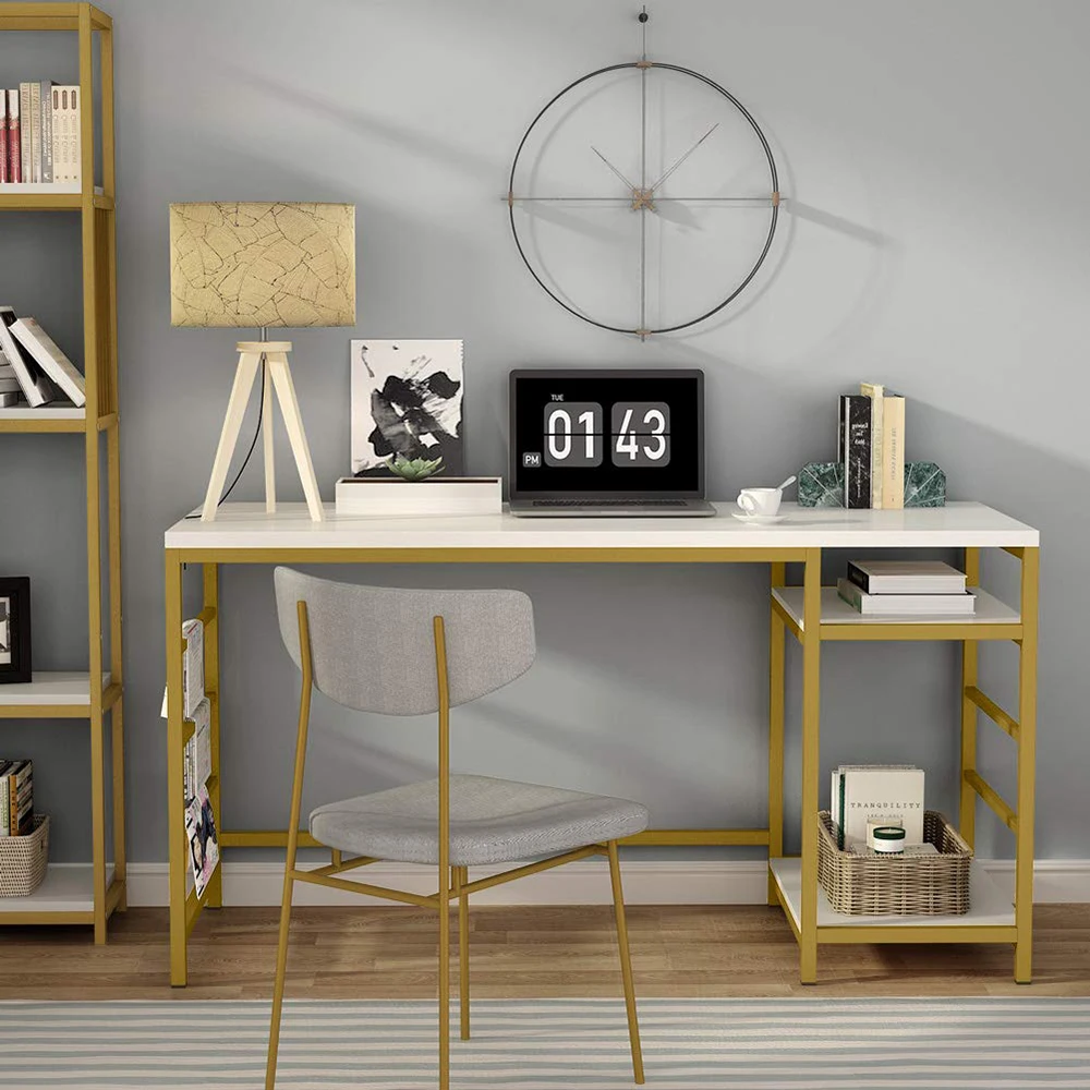 Hot Sale Metal Frame Writing Desks Office Home Working Study Table l shaped computer desk