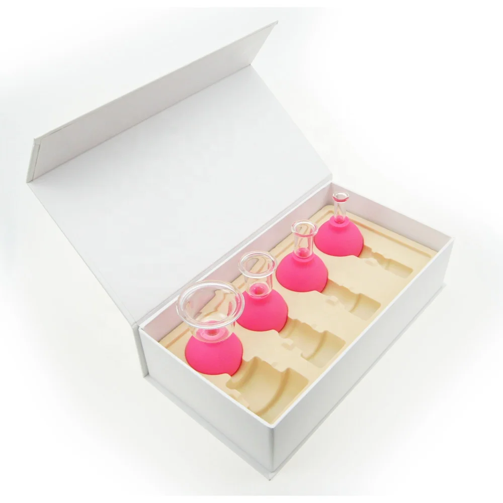 Anti cellulite vacuum Body Facial Massage Suction Glass Cupping set of 4 - facial rejuva cup