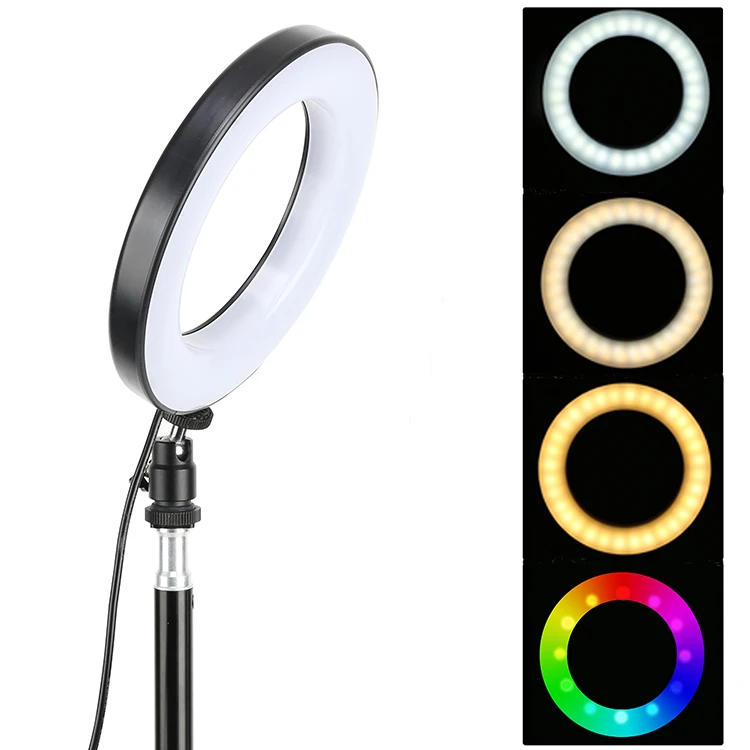  UEGOGO 6 '8' 10 '12' фотографическое освещение круглая цветная вспышка rgb-кольцо для телефона с подставкой штатива