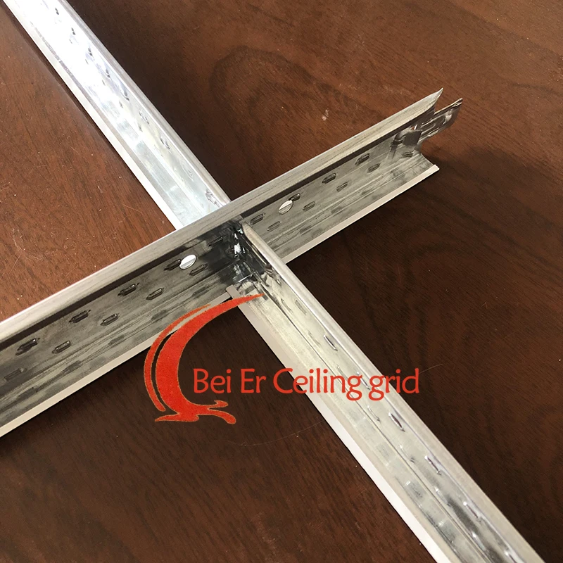 Foshan Building Materials Ceiling Decoration Flat Metal Spring Clips T24 Grid Ceiling Tee Grid