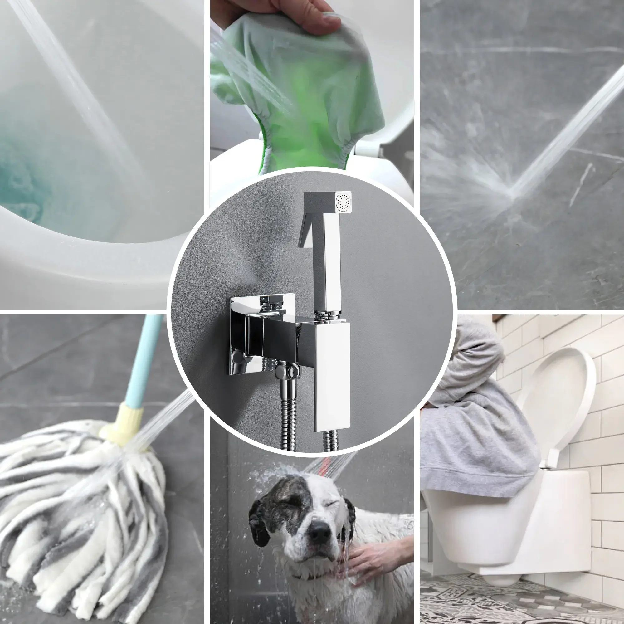 2024 Lizhen Wholesale brass handheld shattaf toilet bidet faucet mixer wall mounted bidet toilet shower portable bidet sprayer