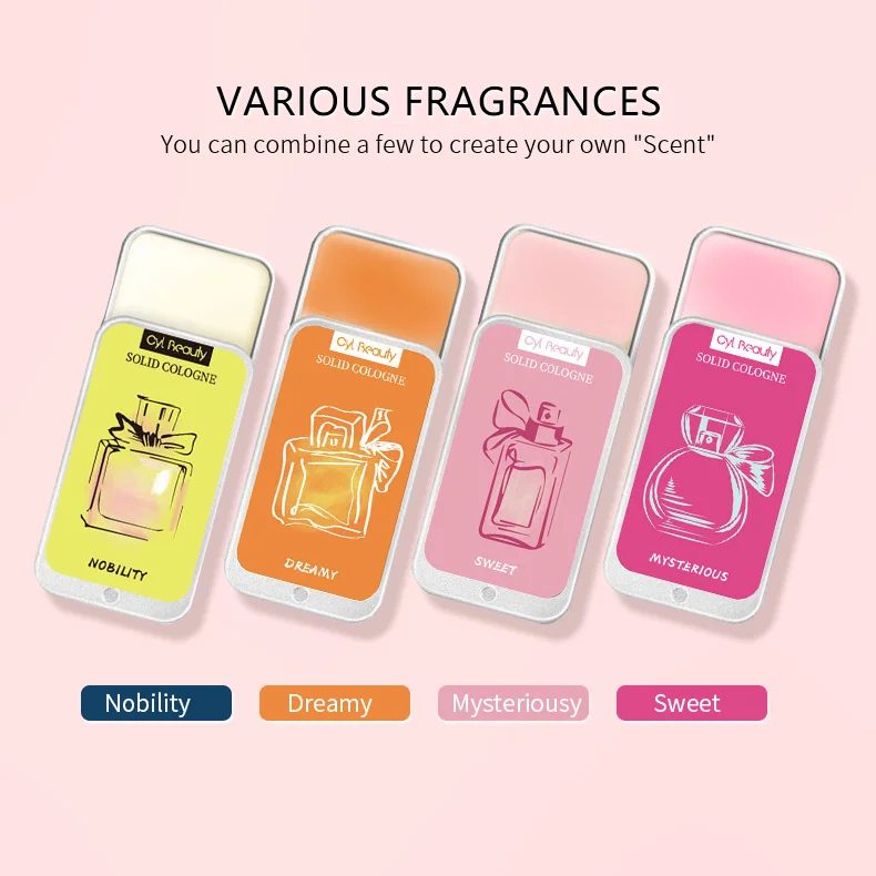 Private Label Long Lasting Girl Kids Solid Cologne Balm Wax OEM Strawberry Median Pink Organic Fragrance Solid Perfume For Women