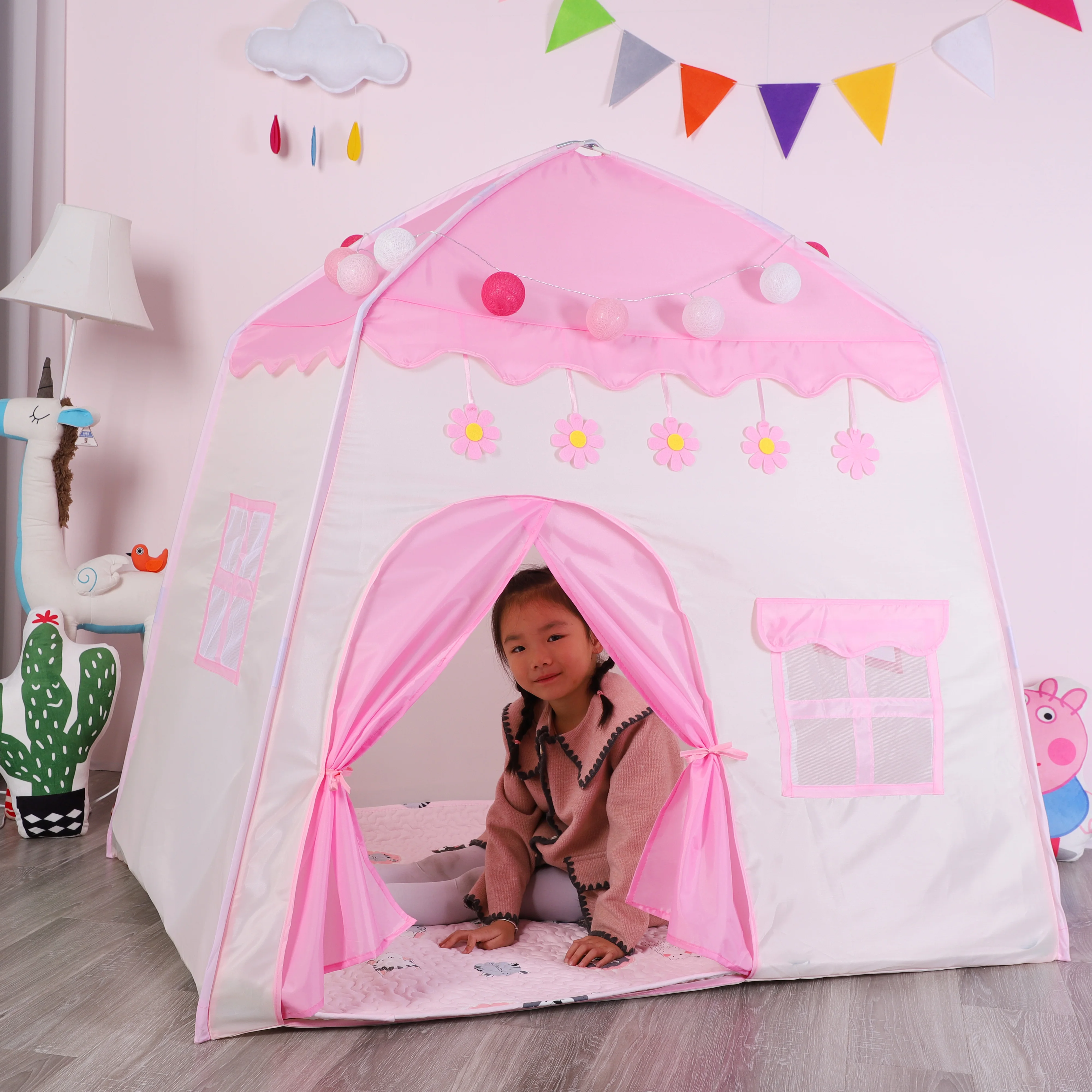New Design Kids Gift Fairy Tale Boys Girls Princess Castle Indoor Outdoor Teepee Children Playhouse