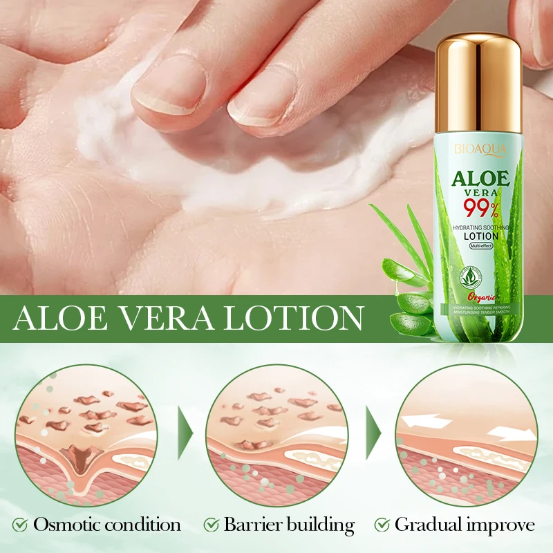 OEM ODM Private Label Beauty Products BIOAQUA Aloe Vera Hydrating Facial Lotion Nourishing Skin Brightens Lotion Repair Cream