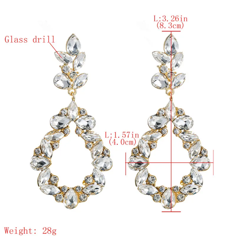 
Creative Drop-shaped Earrings Retro Personality Multi-layer Glass Drill Pendant Earrings 2019 Fashion Female Jewelry Wholesale 