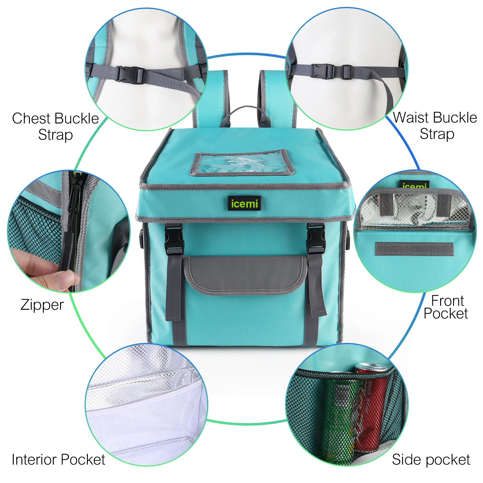 Factory Custom Logo Insulated Thermal Food Delivery Cooler Bag Large Food Delivery Bag For Bike Motorcycle Bicycle