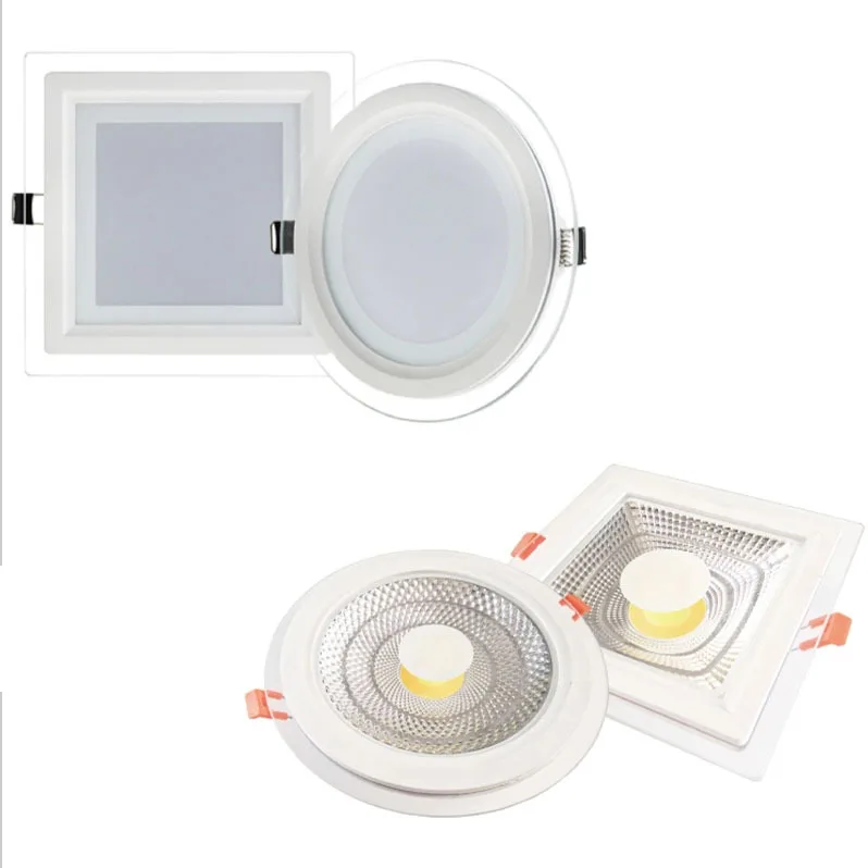 Indoor hotel 3 Cct Aluminium Recessed Round Square Ultra Thin Slim Glass Downlight 18w 24w Installation Led Ceiling Light 2835