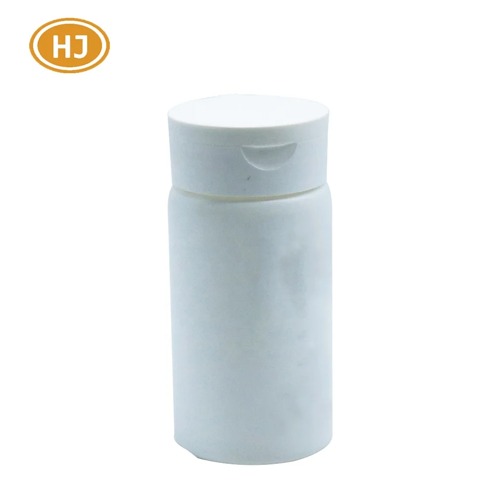 50ml Matte White HDPE Powder Bottle with Flip Top Cap