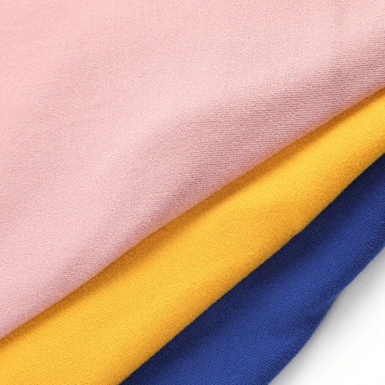 Customized design bright color soft jersey poly brush knit fabric spandex for garment