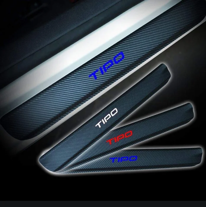 OEM Carbon fiber CAR Door Sill Scuff Plate Guards Protector Cover Trim For Cars