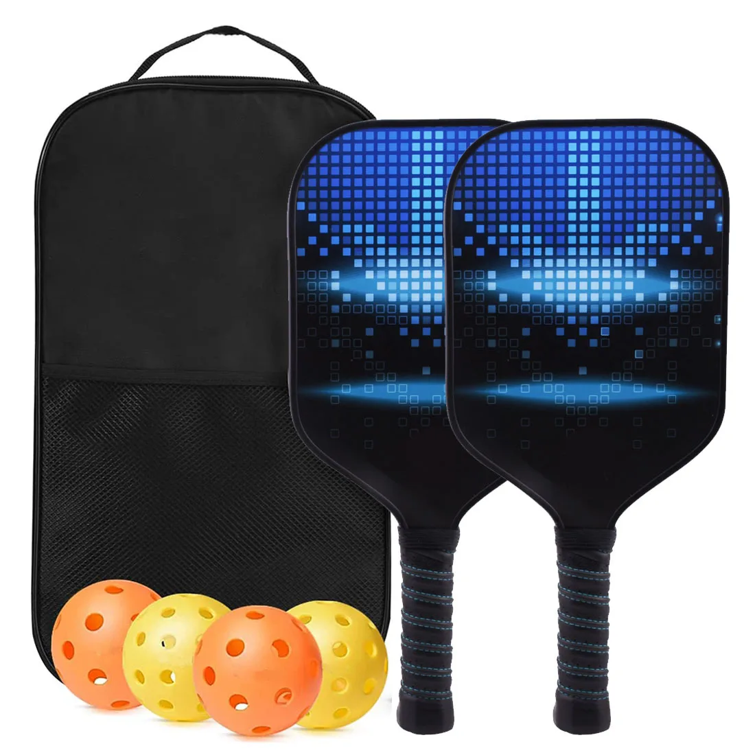 Premium Quality Pickleball Set with Indoor Outdoor Balls and wooden Paddles Complete Paddleball Set with Full Cover Bag