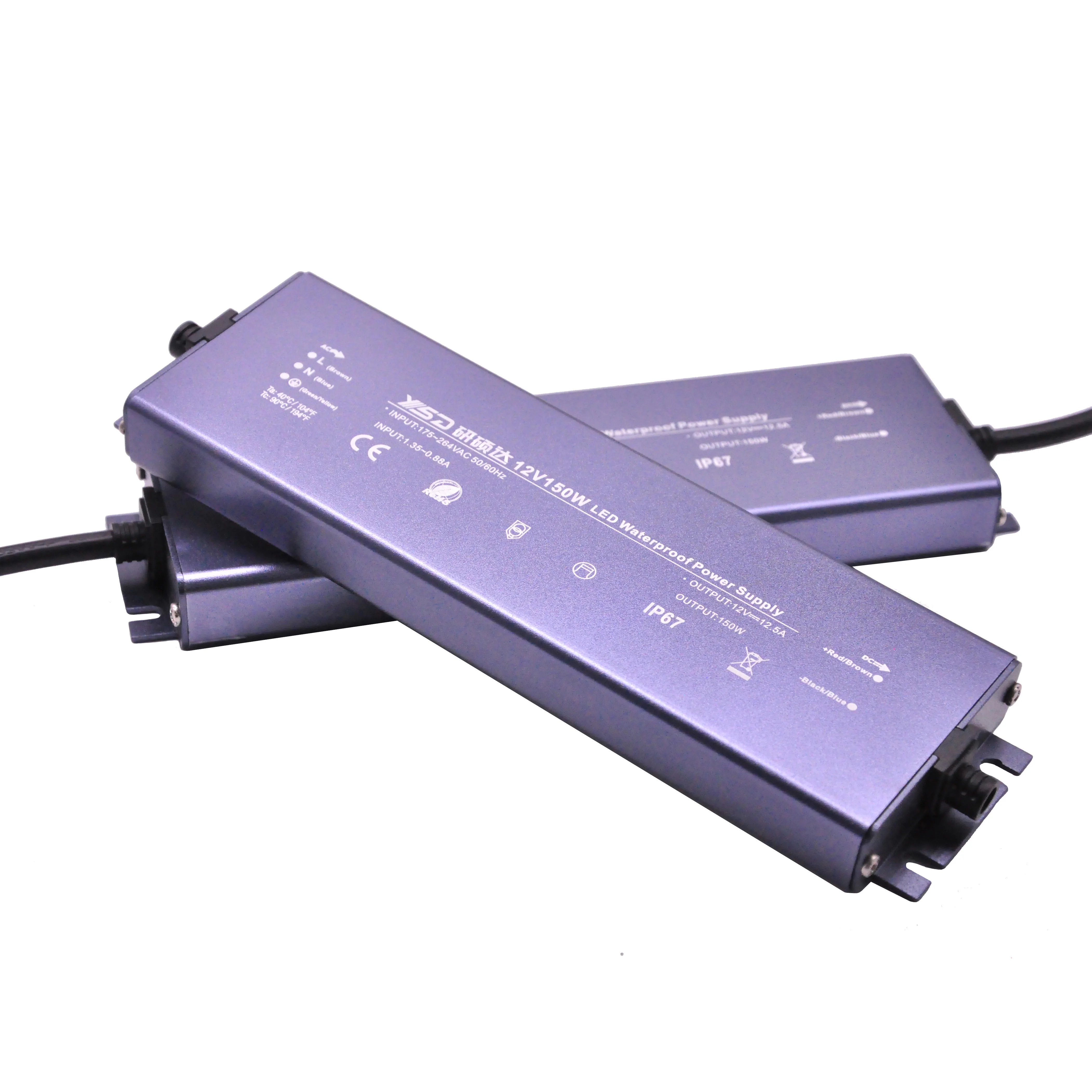 YSD IP67 Waterproof Small Installation Space 12V 24V 100W 150W 200W 300W 12.5A Ultra-Thin Led Driver For LED Landscape Lighting