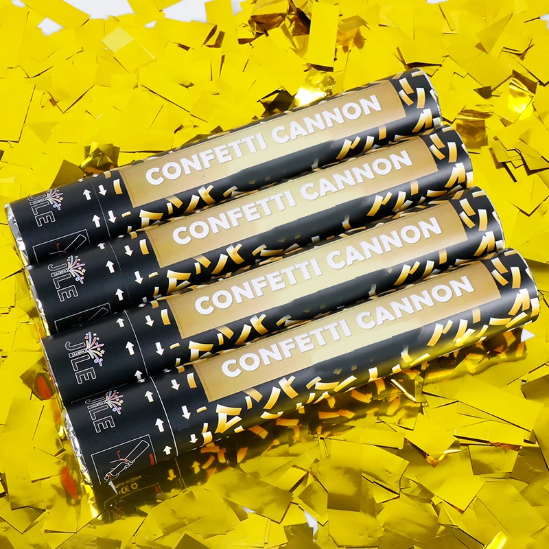 30cm Wedding Birthday Graduation and Any other Celebrations Premium Gold Metallic Confetti Cannon Party Poppers - set of 4 -