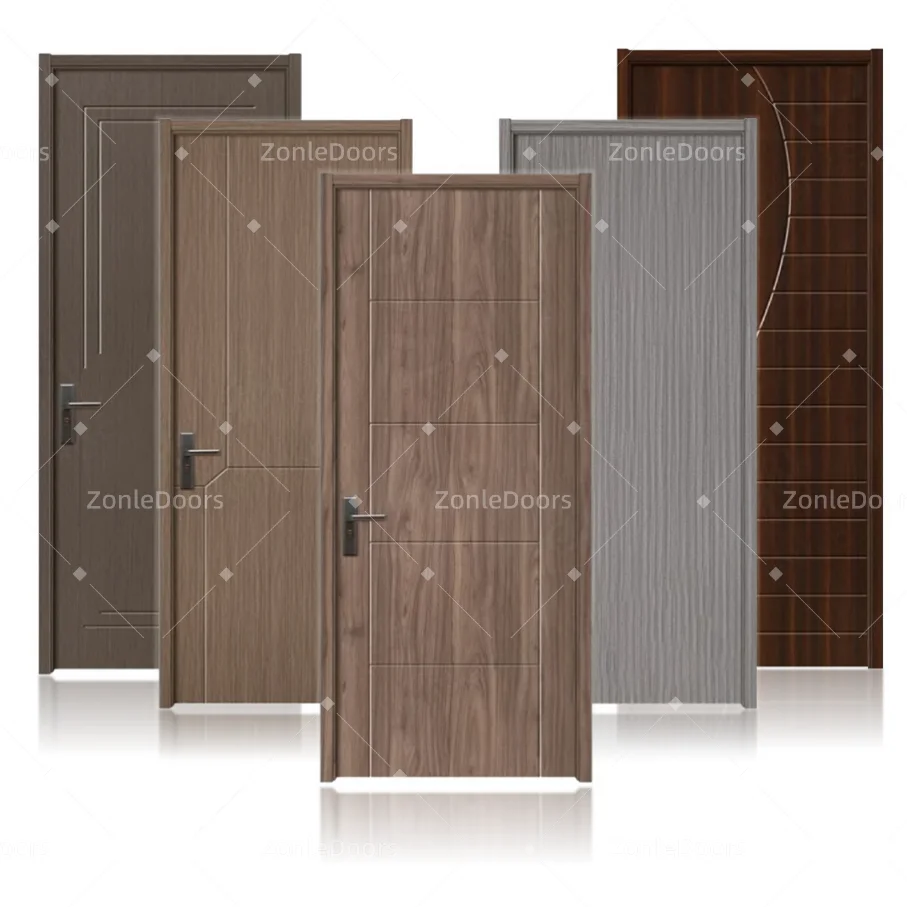 DOORS WPC Door Panel for houses interior Waterproof fireproof ABS/PVC/WPC door skin china door manufacture With smart lock