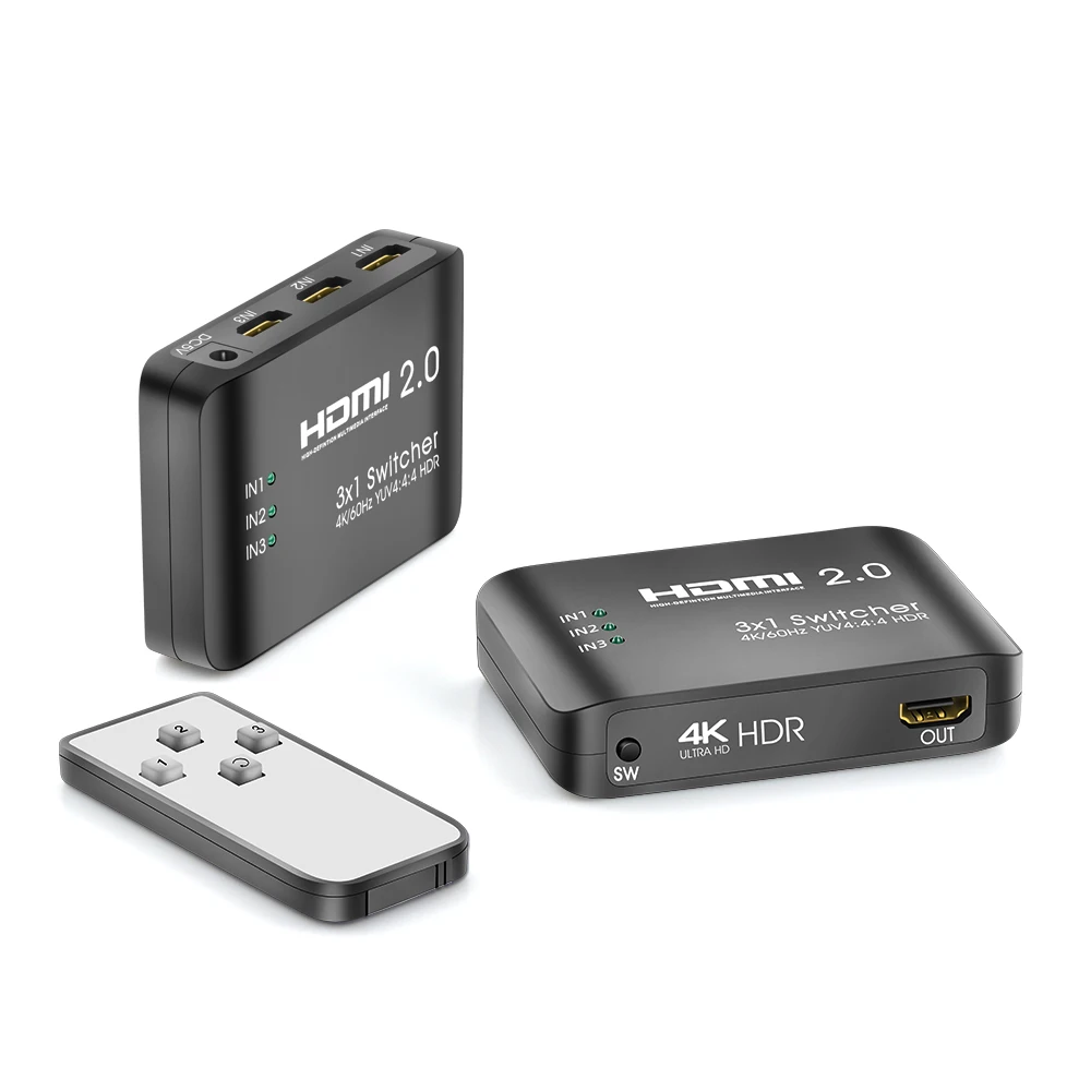  AOEYOO 3 порта HDMI переключатель 3x1 4K @ 60Hz ИК пульт дистанционного управления в 1 выход сплиттер Селектор для Apple TV PS4 игровые консоли
