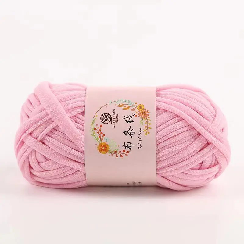 
Fancy 100% polyester Flat yarn T-shirt yarn for hand crochet 