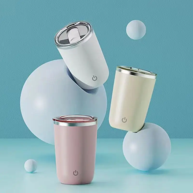 Customized Logo 380ml Rechargeable Stainless Steel Automatic Magnetic Self Stirring Coffee Mug Electric Mixing Coffee Cup