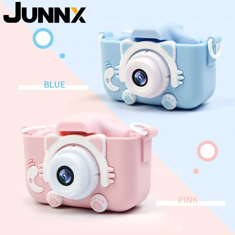 JUNNX Funny Selfie Digital Children Camara Kinderkamera MINI Educational Gift Birthday Toys Cute Cartoon Kids Photo Camera