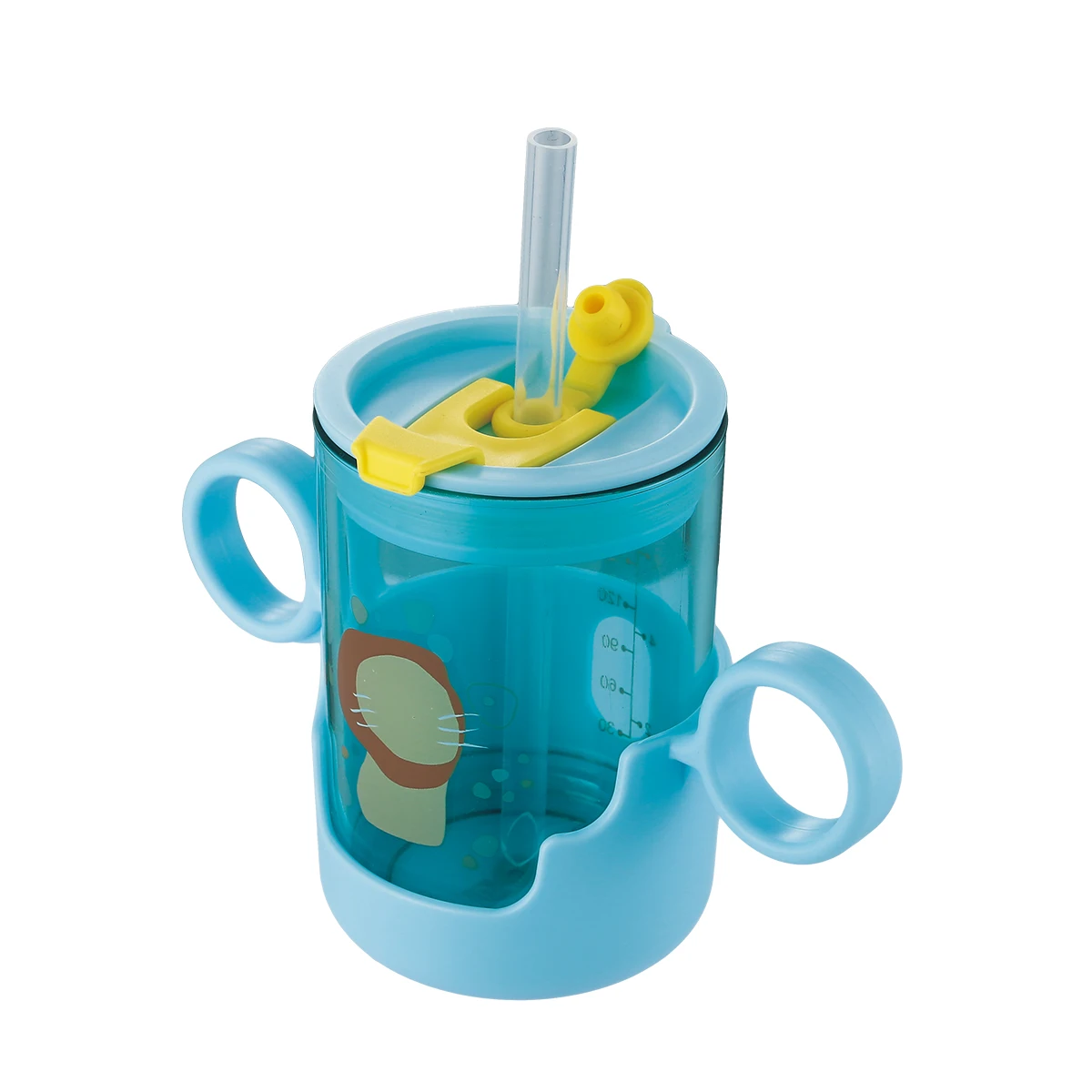 Kid Tritan sealed water cup with straw and cartoon design