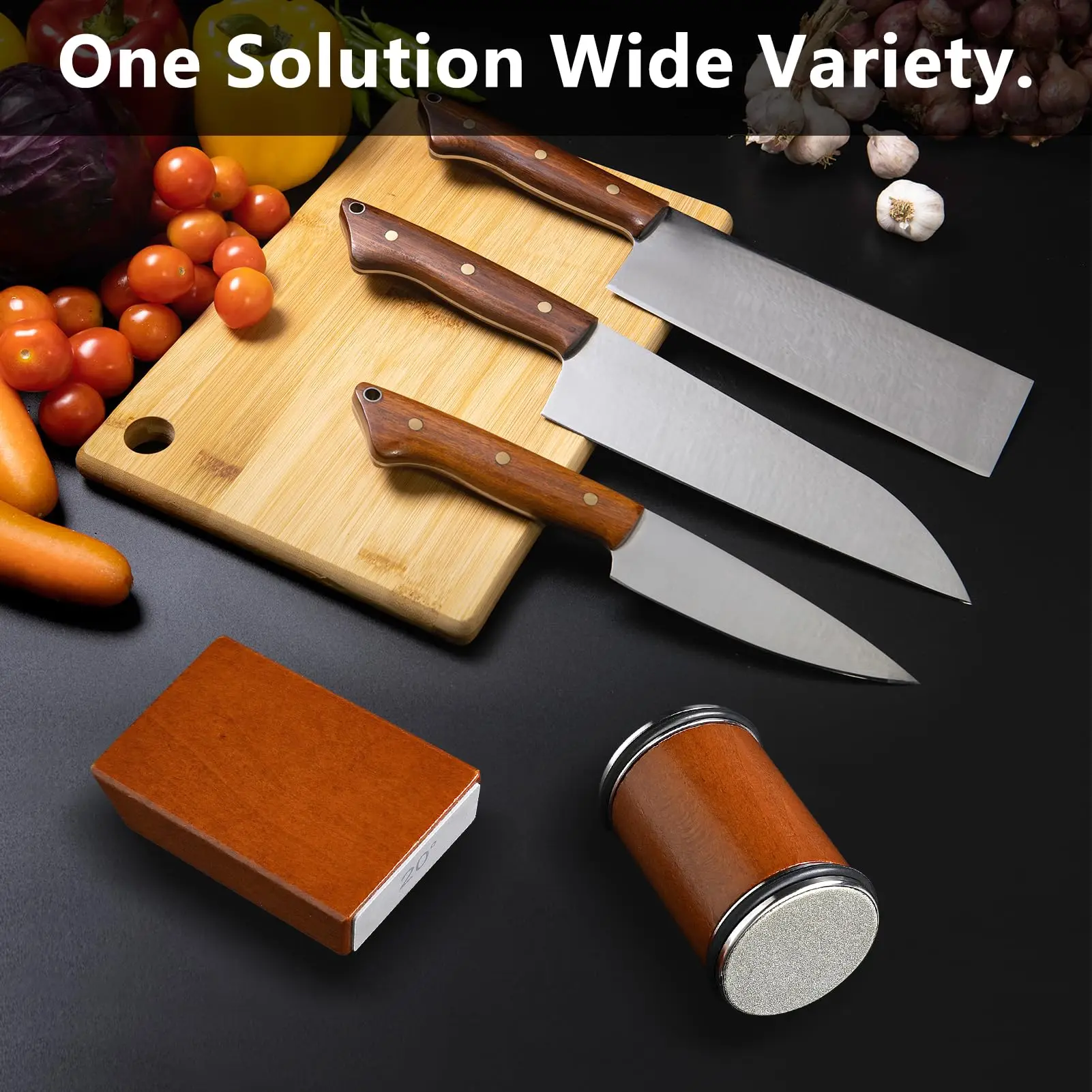 2024 magnetic whetstone professional kitchen detachable sharpen wooden rolling knife sharpener kit silicon
