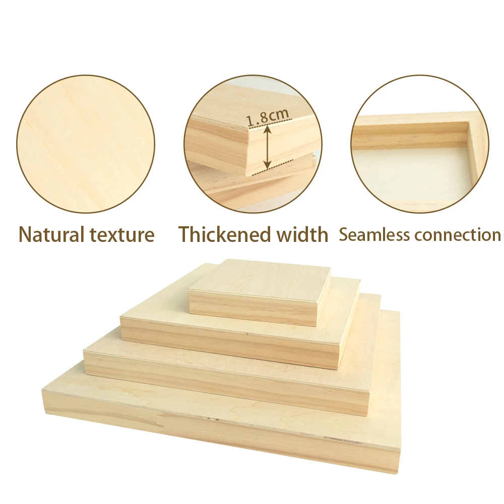 Falling in Art Unfinished Wood Panels for Painting,Wooden Canvas 8x10 Inch 1.8cm Deep,Cradle Boards for Pouring,Burning and More