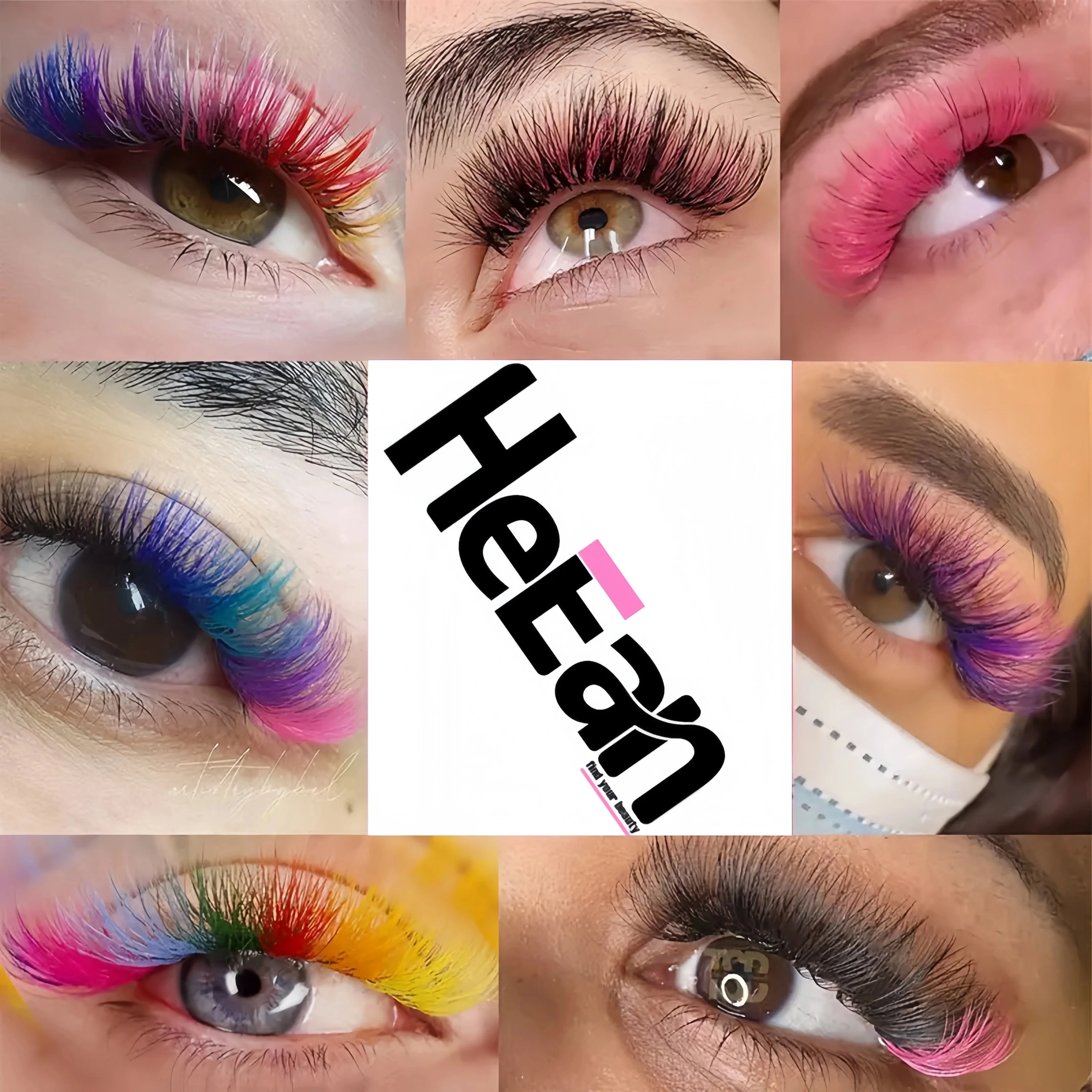 HeEan wholesale Festival Coloured Lash 0.05 0.07 Russian Wholesale Cashmere mix mega volume classic color lash extensions