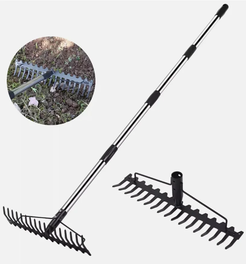 17 Tines thatch rake with multiple applications