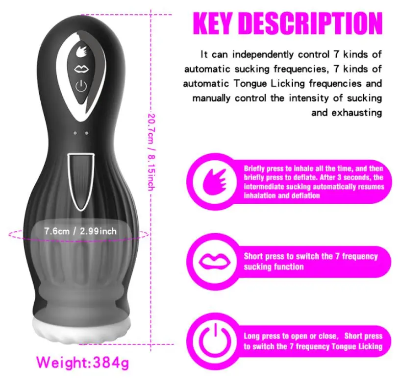 New Tongue Licking Masturbation cup Automatic sucking male masturbators funny vibrators adult toys electric sex toys for men%