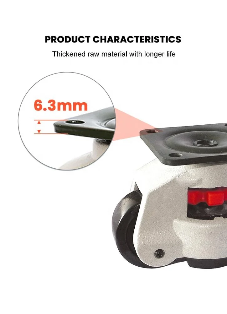 DLPO Leveling Retractable Round Horizontal Adjustment Industrial Aluminum caster wheels