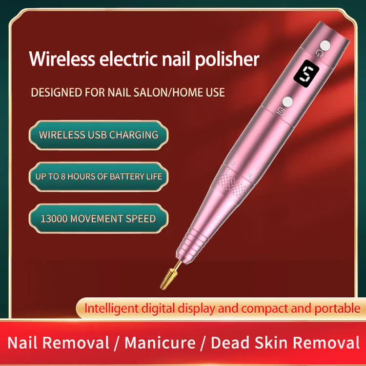 CHESINDO professional nail salon tools 30000rpm manicure rechargeable portable electric nail drill