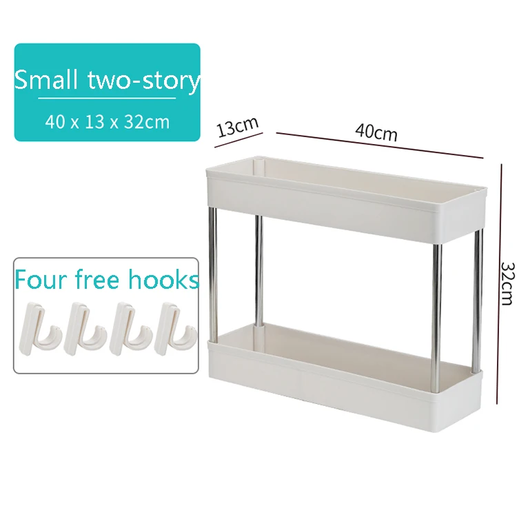 Trolley Utility Hand Carts Trolleys Garden-Flexible 3-tier Rolling Storage Cart, Utility Cart Bathroom Storage